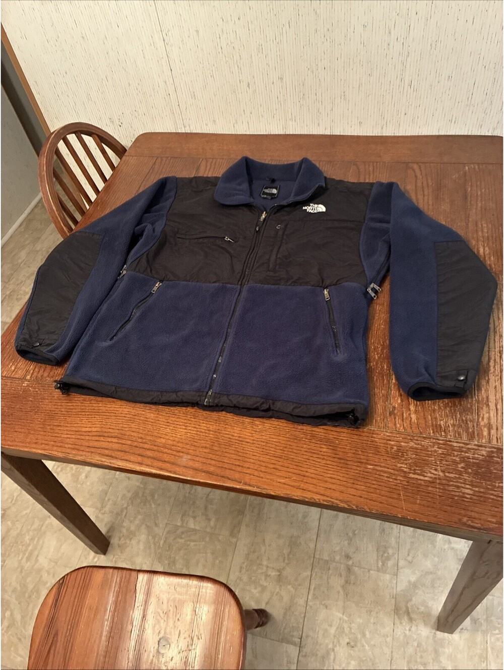 The North Face Denali Fleece Jacket Men’s L Navy/Black Full Zip Coat Vintage